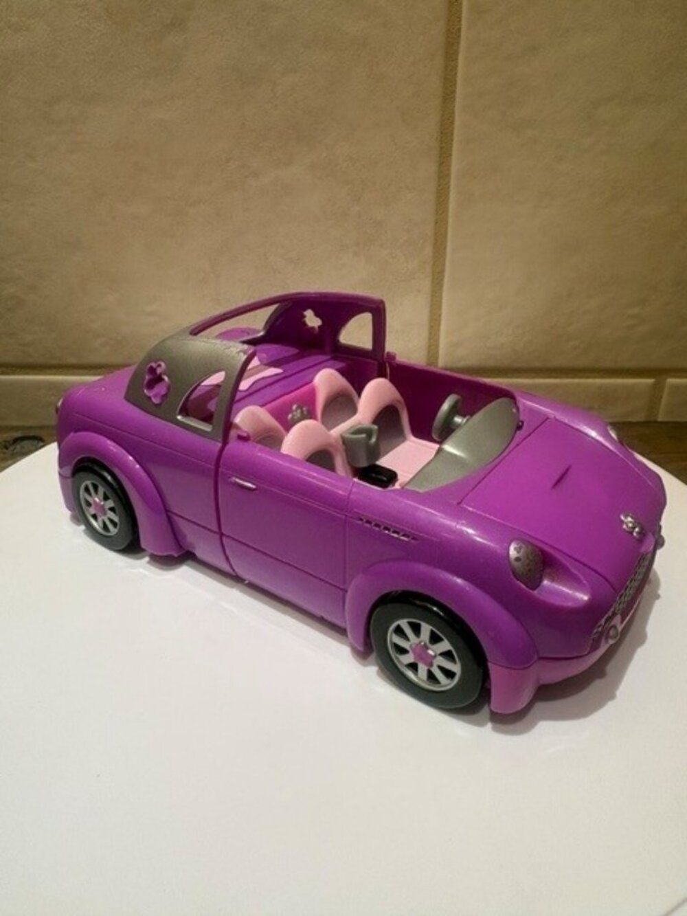 2002 Vintage POLLY POCKET Purple Stretch Limo Pool Convertible Car with sound